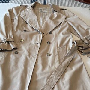 London Fog Beige Double-Breasted Trench Coat